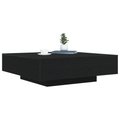 vidaXL Coffee Table with LED Lights Black Oak 100x100x31 cm