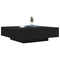 vidaXL Coffee Table with LED Lights Black Oak 100x100x31 cm
