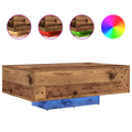 vidaXL Coffee Table with LED Lights Old Wood 85x55x31 cm