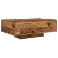 vidaXL Coffee Table with LED Lights Old Wood 85x55x31 cm