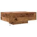 vidaXL Coffee Table with LED Lights Old Wood 85x55x31 cm