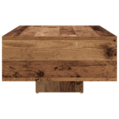 vidaXL Coffee Table with LED Lights Old Wood 85x55x31 cm
