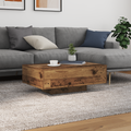 vidaXL Coffee Table with LED Lights Old Wood 85x55x31 cm