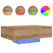 vidaXL Coffee Table with LED Lights Artisan Oak 85x55x31 cm