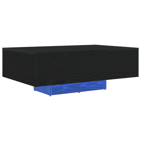 vidaXL Coffee Table with LED Lights Black Oak 85x55x31 cm