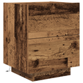 vidaXL Bedside Cabinet with LED Lights Old Wood 45x40x55 cm