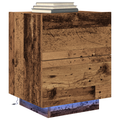 vidaXL Bedside Cabinet with LED Lights Old Wood 45x40x55 cm