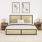 vidaXL Bedside Cabinets with LED Lights 2 pcs Old Wood 45x40x55 cm