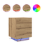 vidaXL Bedside Cabinet with LED Lights Artisan Oak 45x40x55 cm