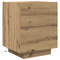 vidaXL Bedside Cabinet with LED Lights Artisan Oak 45x40x55 cm