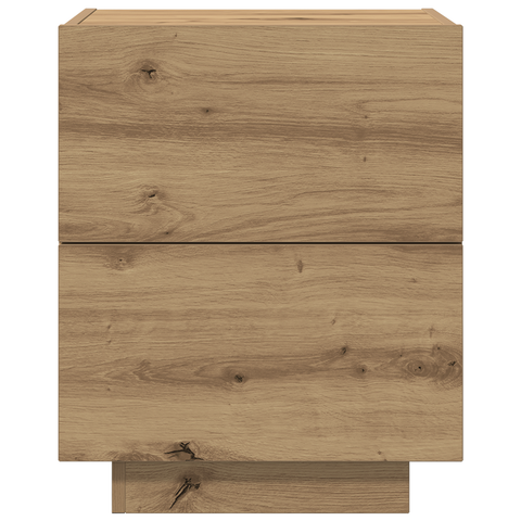 vidaXL Bedside Cabinet with LED Lights Artisan Oak 45x40x55 cm