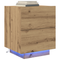 vidaXL Bedside Cabinet with LED Lights Artisan Oak 45x40x55 cm