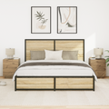 vidaXL Bedside Cabinets with LED Lights 2 pcs Artisan Oak 45x40x55 cm