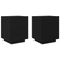 vidaXL Bedside Cabinets with LED Lights 2 pcs Black Oak 45x40x55 cm