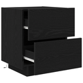 vidaXL Bedside Cabinets with LED Lights 2 pcs Black Oak 45x40x55 cm