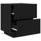 vidaXL Bedside Cabinets with LED Lights 2 pcs Black Oak 45x40x55 cm