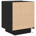 vidaXL Bedside Cabinets with LED Lights 2 pcs Black Oak 45x40x55 cm