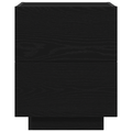 vidaXL Bedside Cabinets with LED Lights 2 pcs Black Oak 45x40x55 cm