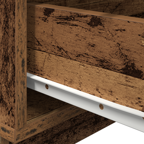 vidaXL Bedside Cabinet with LED Lights Old Wood 100x36x49 cm