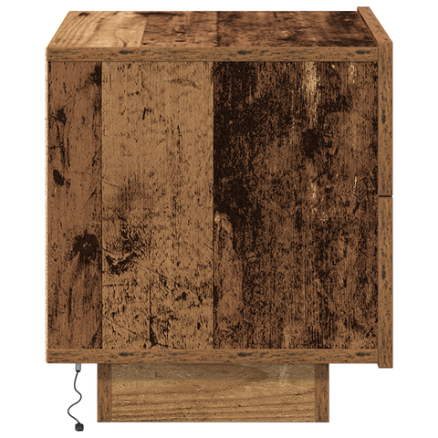 vidaXL Bedside Cabinet with LED Lights Old Wood 100x36x49 cm