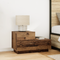 vidaXL Bedside Cabinet with LED Lights Old Wood 100x36x49 cm
