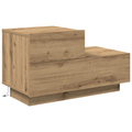 vidaXL Bedside Cabinet with LED Lights Artisan Oak 100x36x49 cm