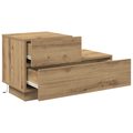 vidaXL Bedside Cabinet with LED Lights Artisan Oak 100x36x49 cm