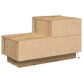 vidaXL Bedside Cabinet with LED Lights Artisan Oak 100x36x49 cm
