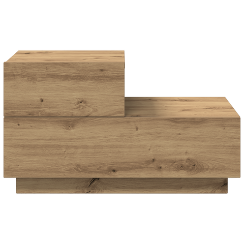 vidaXL Bedside Cabinet with LED Lights Artisan Oak 100x36x49 cm