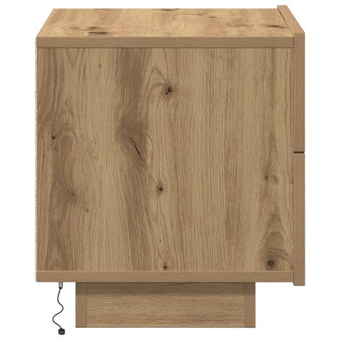 vidaXL Bedside Cabinet with LED Lights Artisan Oak 100x36x49 cm