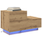vidaXL Bedside Cabinet with LED Lights Artisan Oak 100x36x49 cm