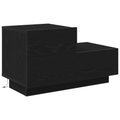 vidaXL Bedside Cabinet with LED Lights Black Oak 100x36x49 cm