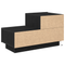 vidaXL Bedside Cabinet with LED Lights Black Oak 100x36x49 cm