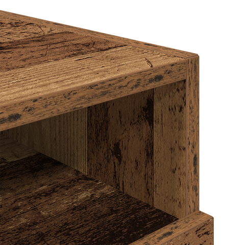 vidaXL Bedside Cabinet with LED Lights Old Wood 40x39x37 cm