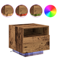 vidaXL Bedside Cabinets with LED Lights 2 pcs Old Wood 40x39x37 cm