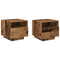 vidaXL Bedside Cabinets with LED Lights 2 pcs Old Wood 40x39x37 cm