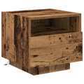 vidaXL Bedside Cabinets with LED Lights 2 pcs Old Wood 40x39x37 cm