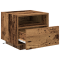 vidaXL Bedside Cabinets with LED Lights 2 pcs Old Wood 40x39x37 cm
