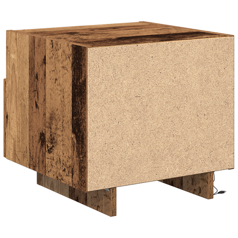 vidaXL Bedside Cabinets with LED Lights 2 pcs Old Wood 40x39x37 cm