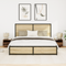 vidaXL Bedside Cabinets with LED Lights 2 pcs Old Wood 40x39x37 cm