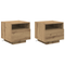vidaXL Bedside Cabinets with LED Lights 2 pcs Artisan Oak 40x39x37 cm