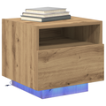 vidaXL Bedside Cabinets with LED Lights 2 pcs Artisan Oak 40x39x37 cm