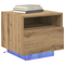 vidaXL Bedside Cabinets with LED Lights 2 pcs Artisan Oak 40x39x37 cm