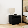 vidaXL Bedside Cabinet with LED Lights Black Oak 40x39x37 cm