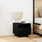 vidaXL Bedside Cabinet with LED Lights Black Oak 40x39x37 cm