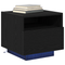 vidaXL Bedside Cabinet with LED Lights Black Oak 40x39x37 cm