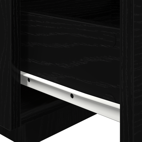 vidaXL Bedside Cabinets with LED Lights 2 pcs Black Oak 40x39x37 cm
