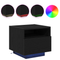 vidaXL Bedside Cabinets with LED Lights 2 pcs Black Oak 40x39x37 cm