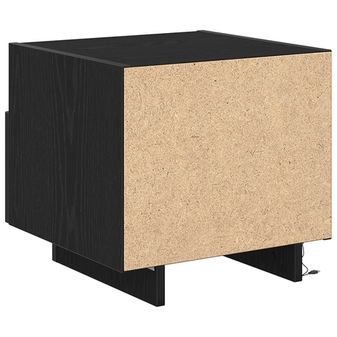 vidaXL Bedside Cabinets with LED Lights 2 pcs Black Oak 40x39x37 cm