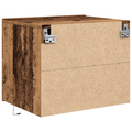 vidaXL Bedside Cabinet with LED Wall-Mounted Old Wood 50x39x41 cm